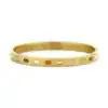 Bracelet/jonc Co88 France en acier inoxydable doré en émail coloré