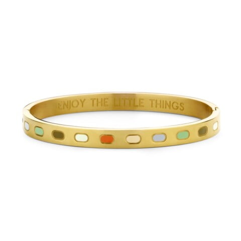 Bracelet/jonc Co88 France en acier inoxydable doré en émail coloré