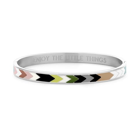 Bracelet/jonc Co88 France en acier inoxydable argenté et émail multicolore