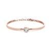 Bracelet mi-jonc Co88 France en acier inoxydable rose gold et zircon blanc