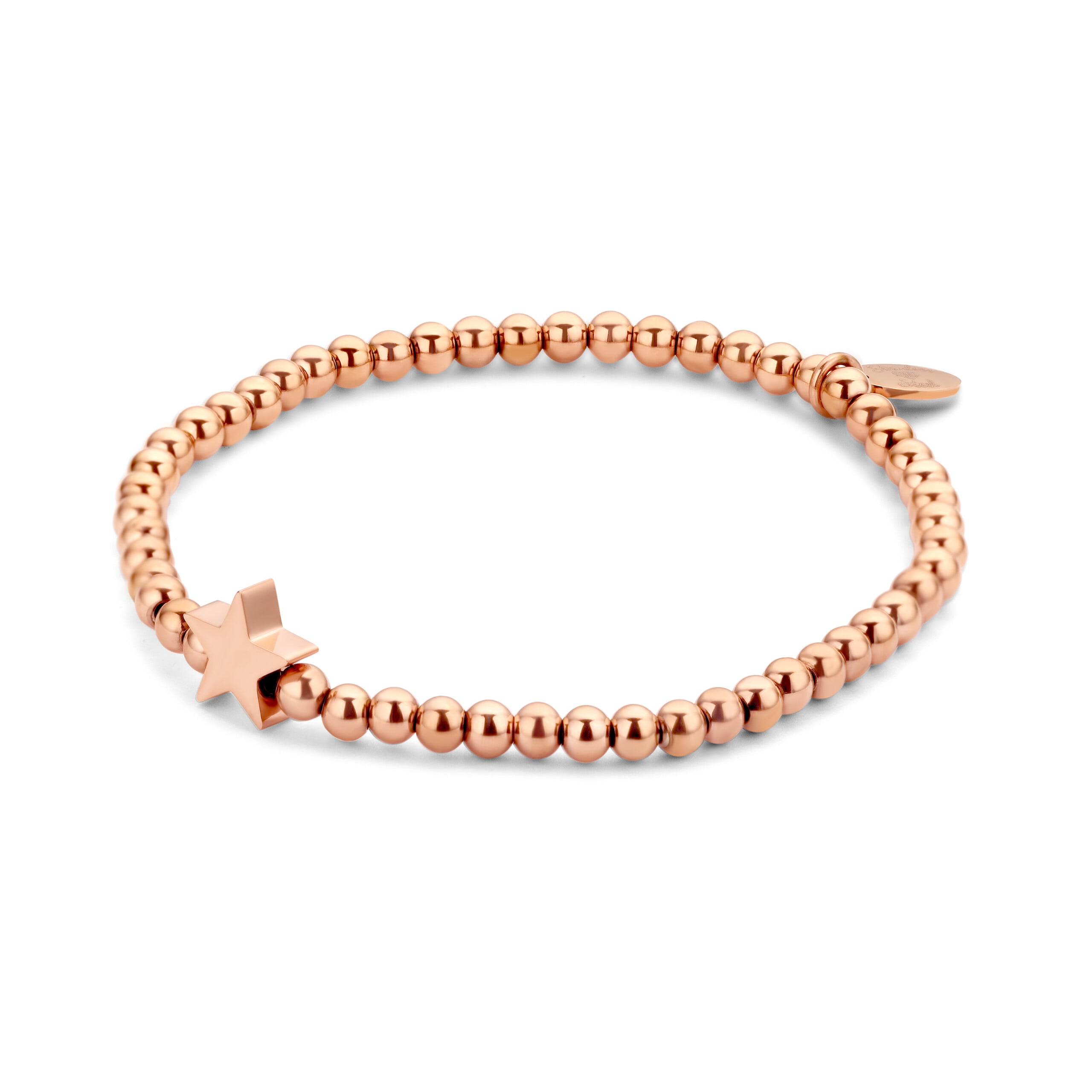 8CB-90573 Bracelet Co88 France en acier inoxydable rose gold avec motif étoile