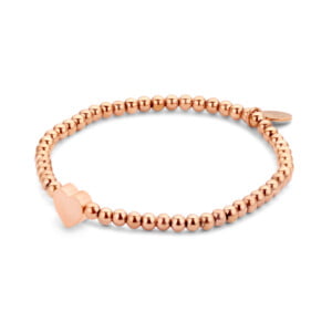 Bracelet Co88 France acier inoxydable rose gold avec motif coeur