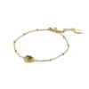 Bracelet LUCILLE en acier inoxydable doré avec pierre de jade Co88France