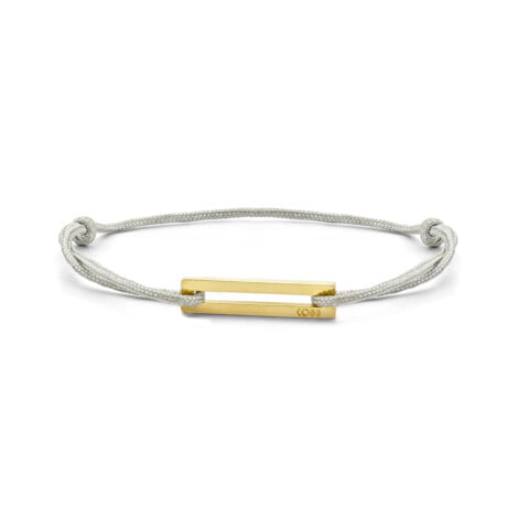 Bracelet IRIS en tissu gris et acier inoxydable doré réglable Co88 collection france