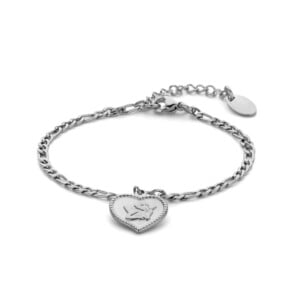 Bracelet JULIETTE : Chaîne figaro et charme ange cœur Co88 France
