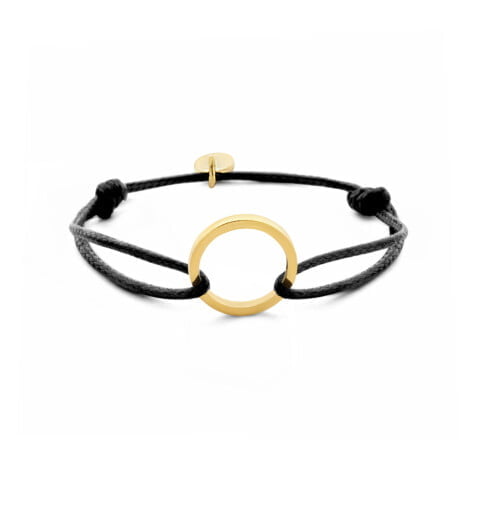 Bracelet Marie Co88France en acier inoxydable et tissu noir