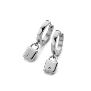 Boucles d'oreilles Co88 France en acier inoxydable argenté, pampille cadena