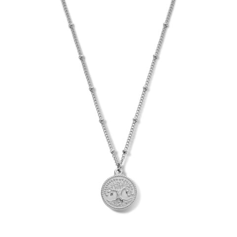 Collier Co88 France en acier inoxydable argenté et médaille argentée