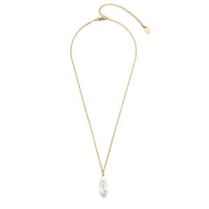 Collier Co88 France en acier inoxydable doré et pampille perle d'eau douce