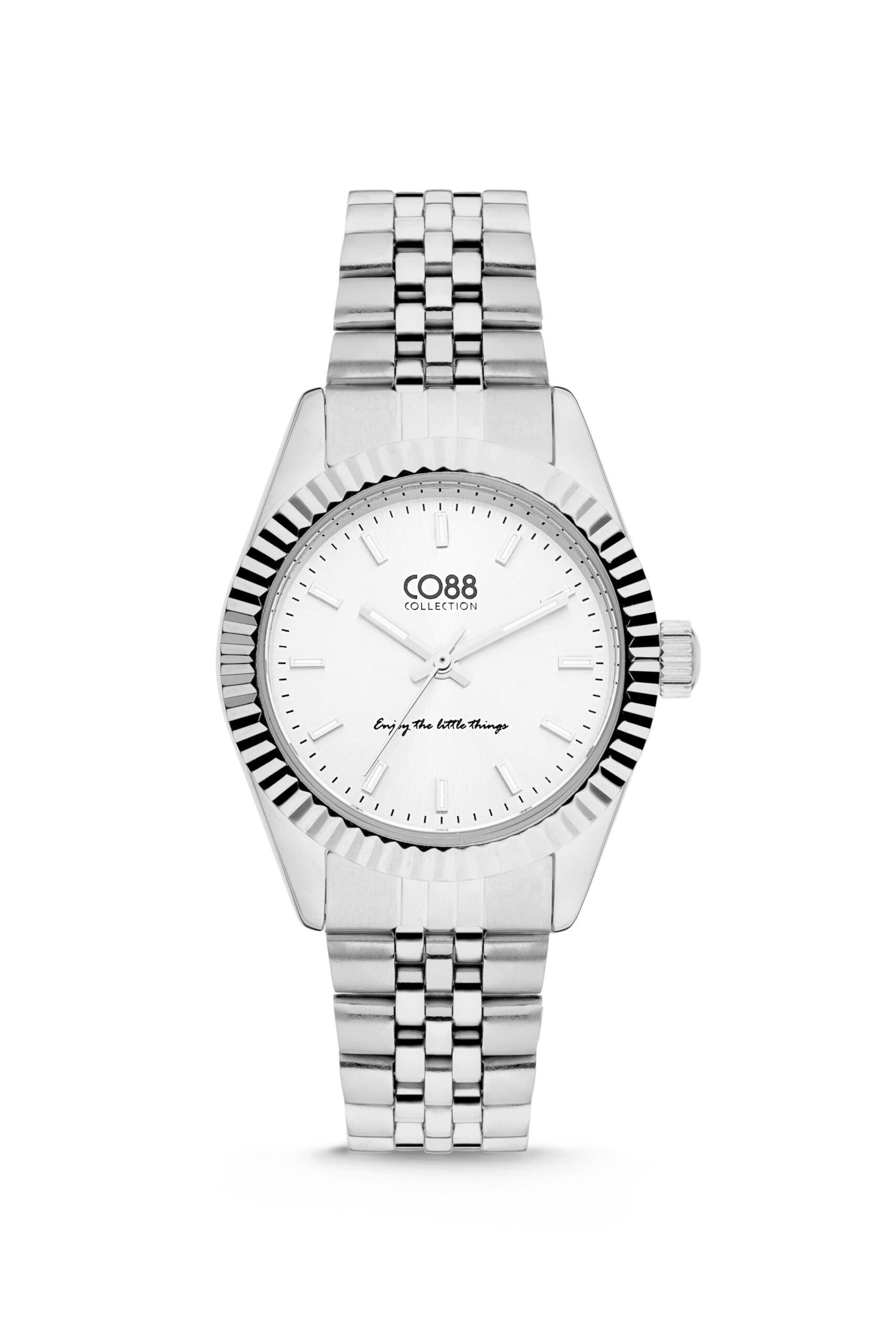 Montre STEPHANIE Femme en acier inoxydable argenté cadrant blanc