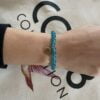 8CB-40014-2 Bracelet Co88 France en acier inoxydable rose gold et pierres naturelles bleues