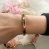 Bracelet/jonc Co88 France en acier inoxydable doré et émail multicolore