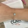 8CB-90657-1 Bracelet Co88 France en acier inoxydable doré et pierre naturelle