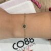 Bracelet Co88 France en acier inoxydable doré et pierre naturelle