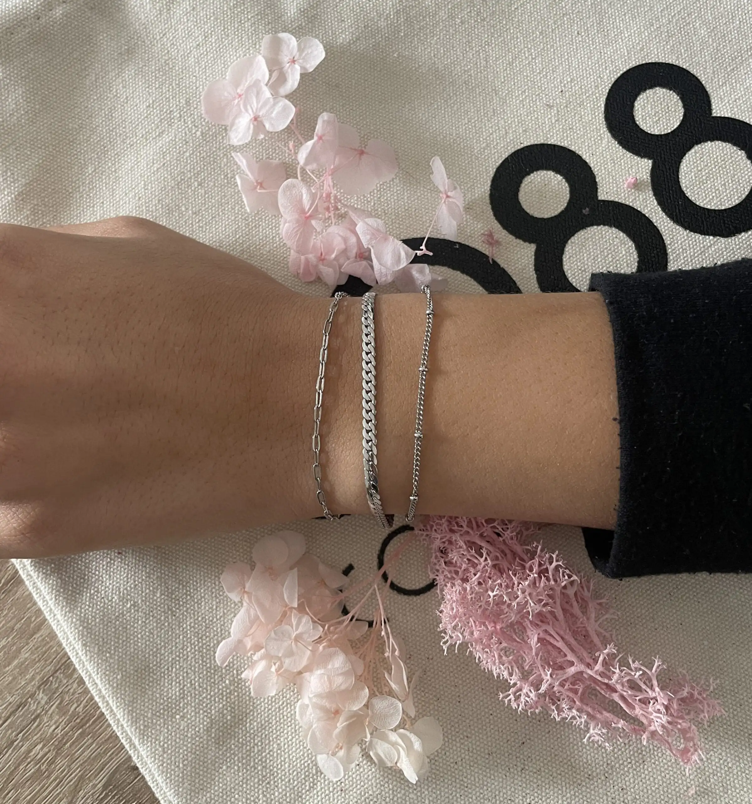 Bracelet multi-chaines AUDE Co88 France en acier inoxydable