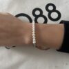 Bracelet Co88 France en acier inoxydable argenté et perle d'eau douce