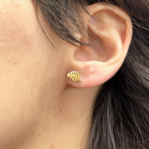 C088 Puces d'oreilles AUDREY 8 MM Co88 motif feuille
