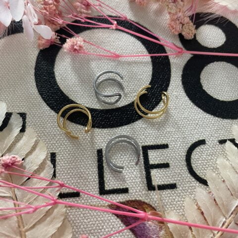 Boucles d'oreilles/bagues d'oreilles Co88 France en acier inoxydable doré et argenté