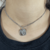 Collier Co88 France en acier inoxydable argenté, pampille argentée
