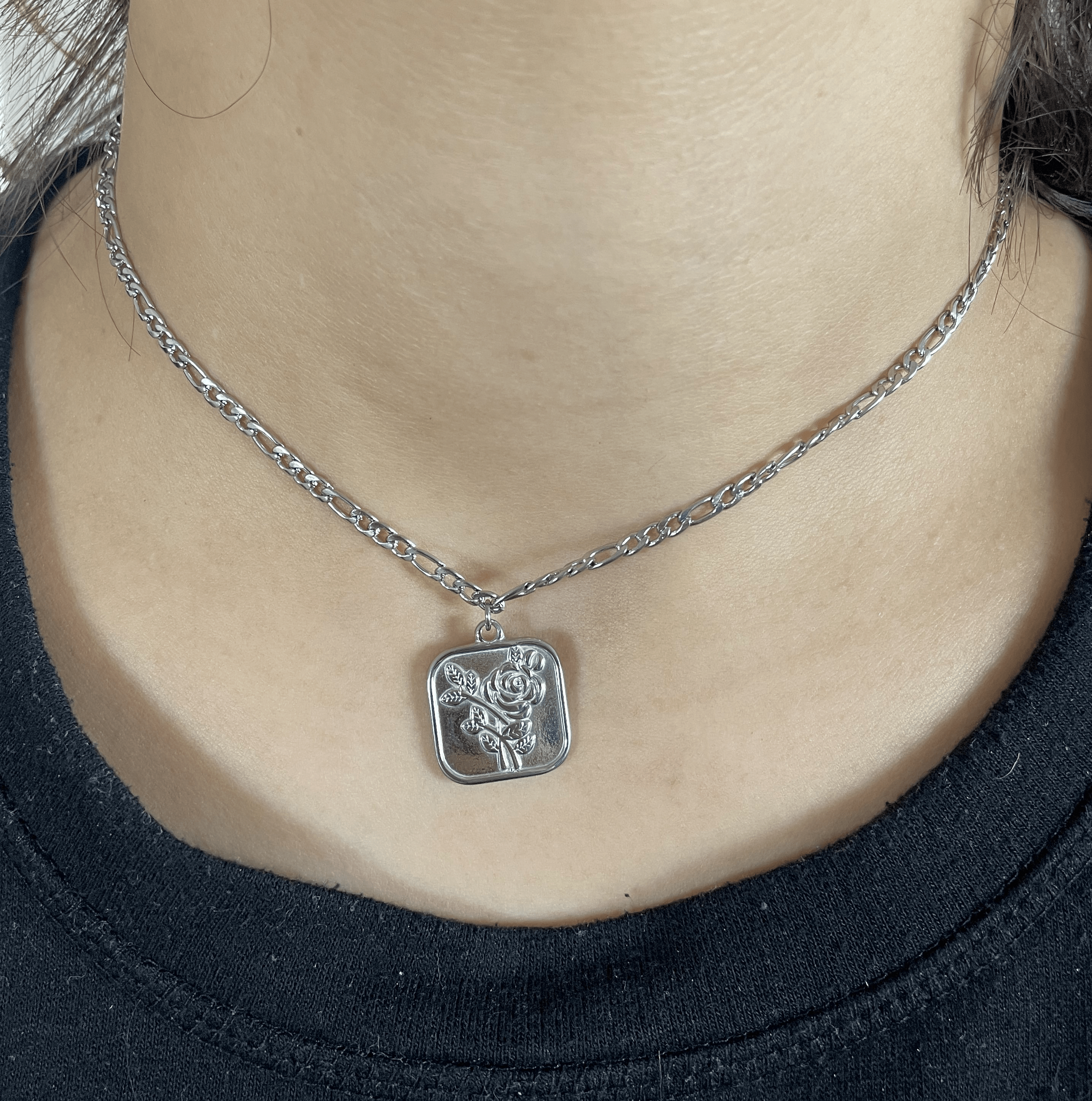 Collier Co88 France en acier inoxydable argenté, pampille argentée