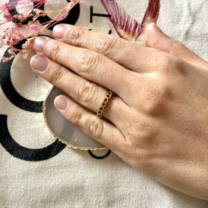 Bague ZOE en acier inoxydable doré Co88 collection France