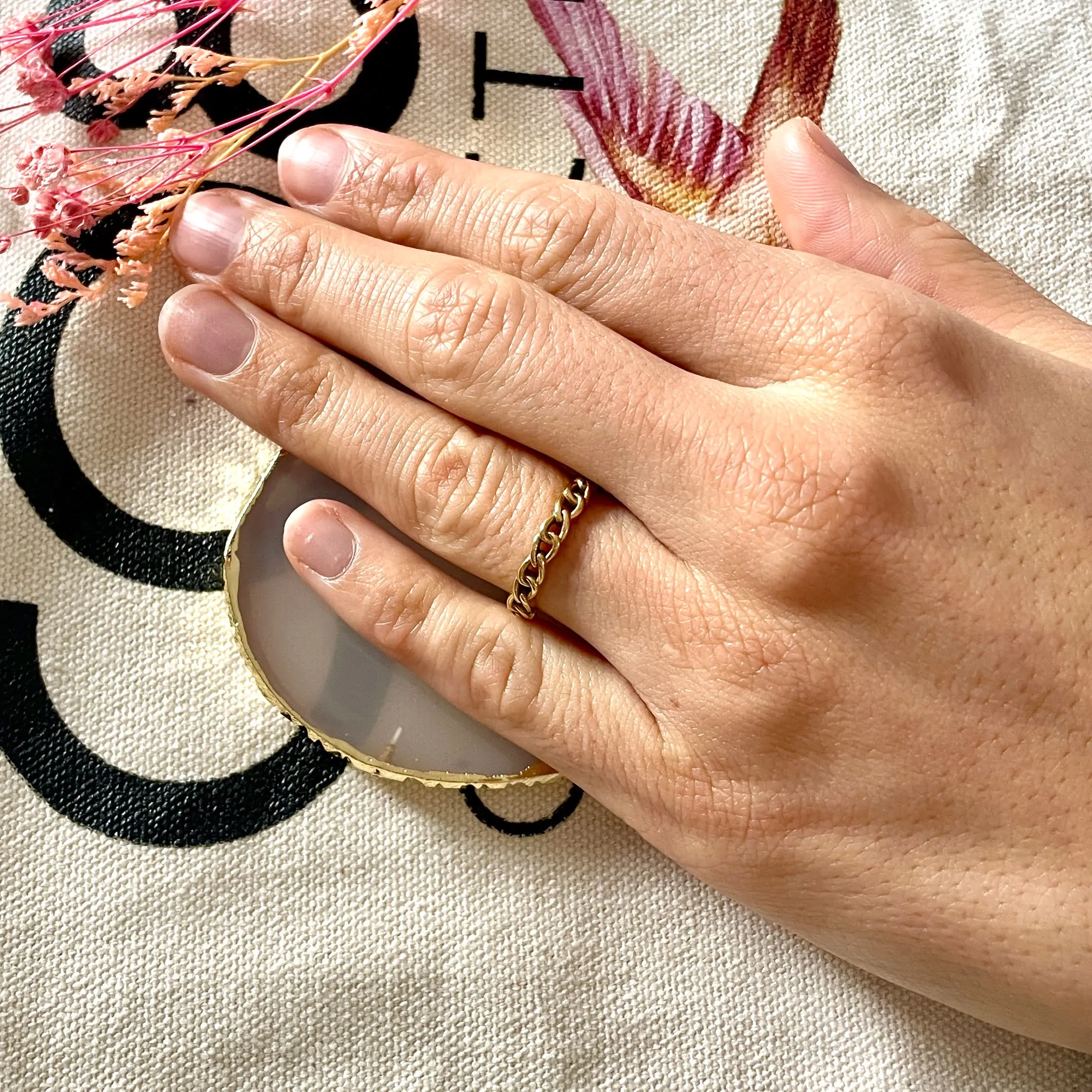 Bague ZOE en acier inoxydable doré Co88 collection France