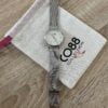 Montre Co88 France en acier inoxydable argenté, cadrant blanc
