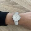 8CW-10079-1 Montre Co88 France en acier inoxydable argenté et cuir blanc, cadrant blanc