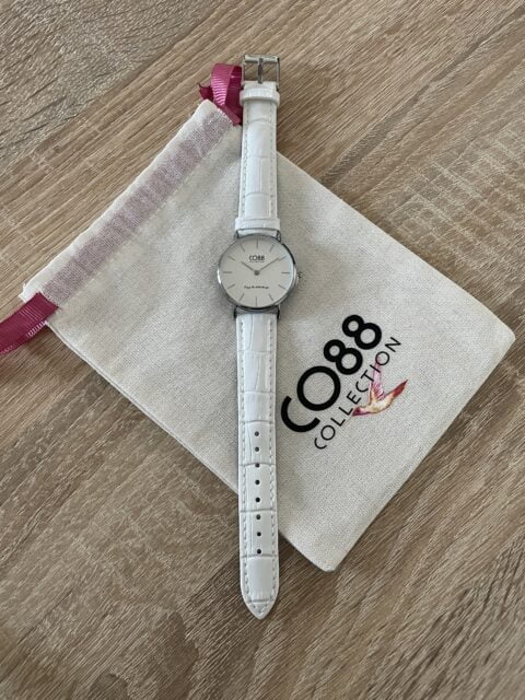 Montre MARGOT Femme en cuir blanc et acier inoxydable argenté