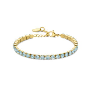 Bracelet rivière/tennis Louisa en zircon bleu clair