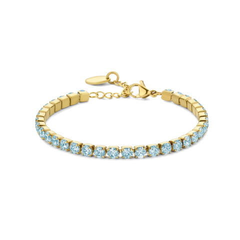 Bracelet rivière/tennis Louisa en zircon bleu clair