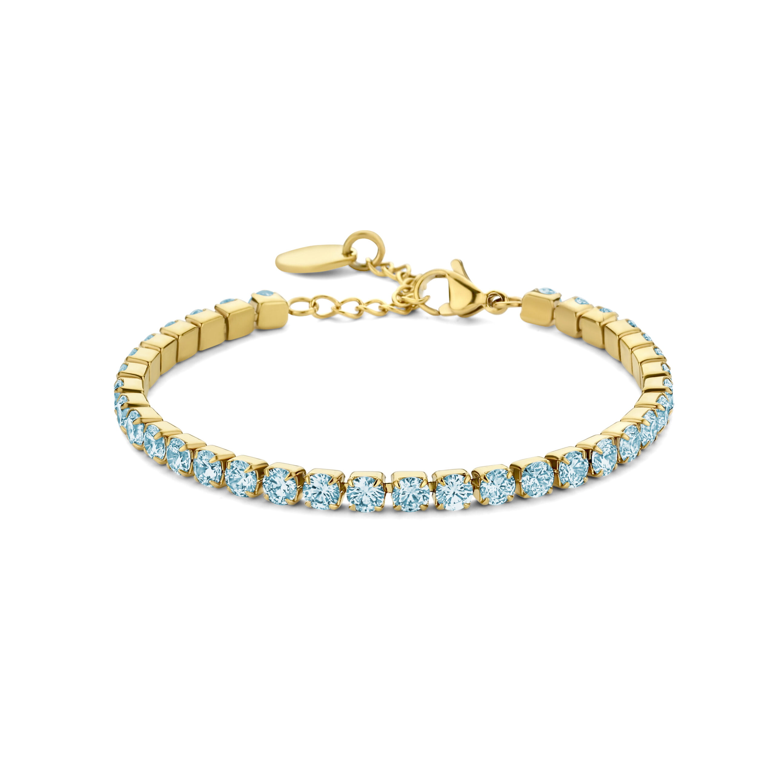8CB-91222 Bracelet rivière/tennis Louisa en zircon bleu clair