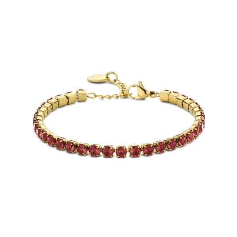 Bracelet Co88 France en acier inoxydable doré et zircon rouge