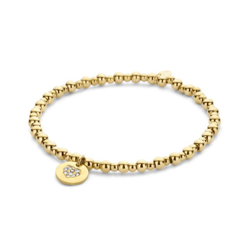 Bracelet Co88 France en acier inoxydable doré et pampille coeur