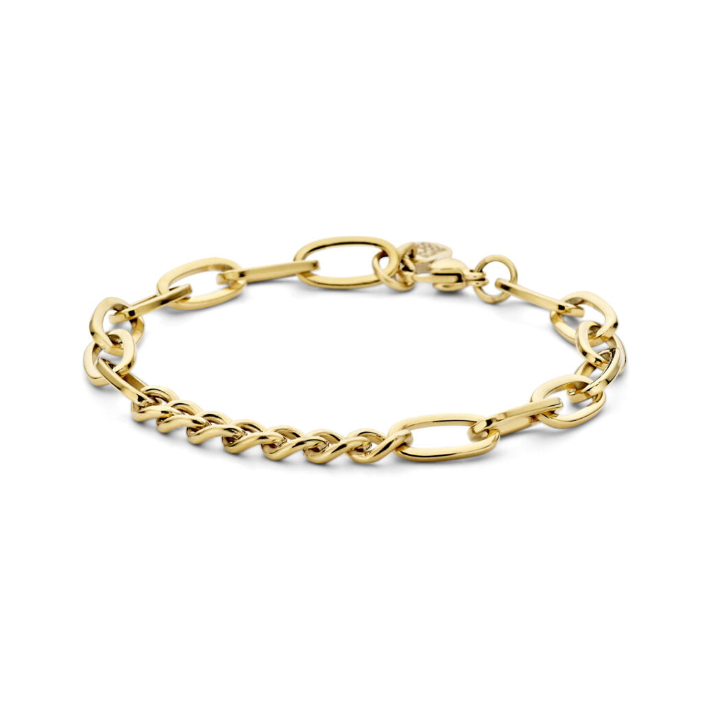 Bracelets Co88 France en acier inoxydable doré en maille forçat et figaro