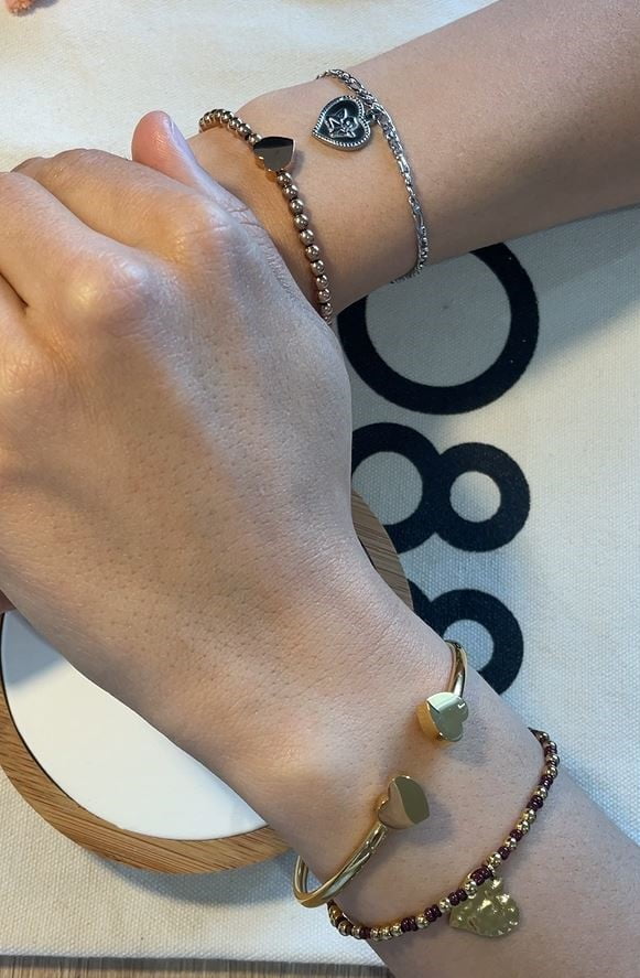 Bracelet pampille cœur acier inoxydable la tendance 2024 CO88