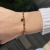 Bracelet Co88 France en acier inoxydable doré et perles noires, pampille perle noire