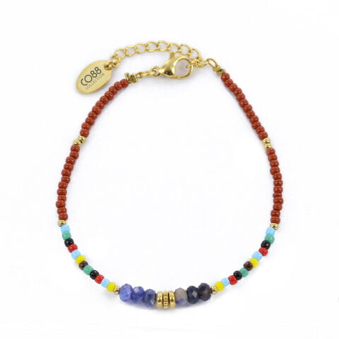 Bracelet Co88 France en acier inoxydable et perles colorées