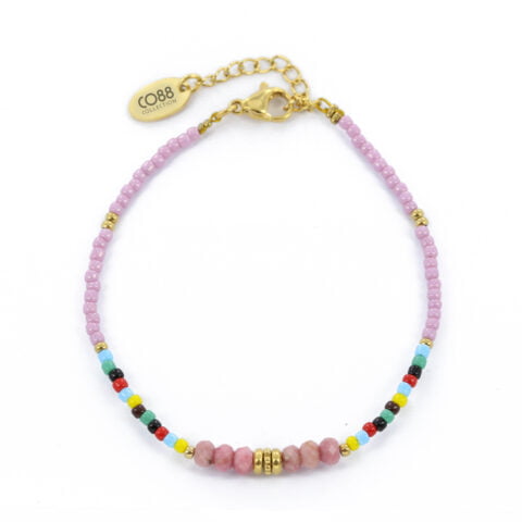 Bracelet Co88 France en perles colorées et acier inoxydable