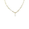 Collier Co88 France en acier inoxydable doré et perles blanches, pampille perle d'eau douce