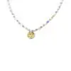 Collier Co88 France en acier inoxydable et perles colorées, pampille dorée