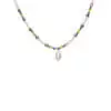 Collier CASSANDRE en acier inoxydable de la marque CO88France en perles colorées et nacrées et pampille perle d'eau douce