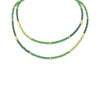 Collier Co88 France en perles vertes ornés de perles dorées en acier inoxydable