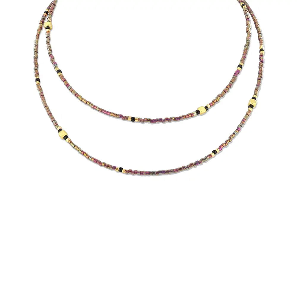 Collier Co88 France en perle miyuki et acier inoxydable