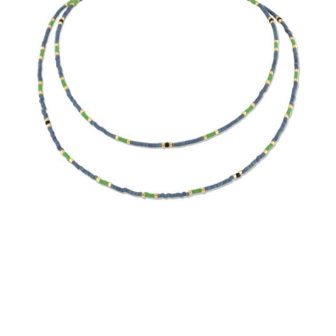 Collier Co88 France en perles colorées et acier inoxydable