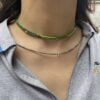 Composition Co88 France colliers verts en acier inoxydable et perles