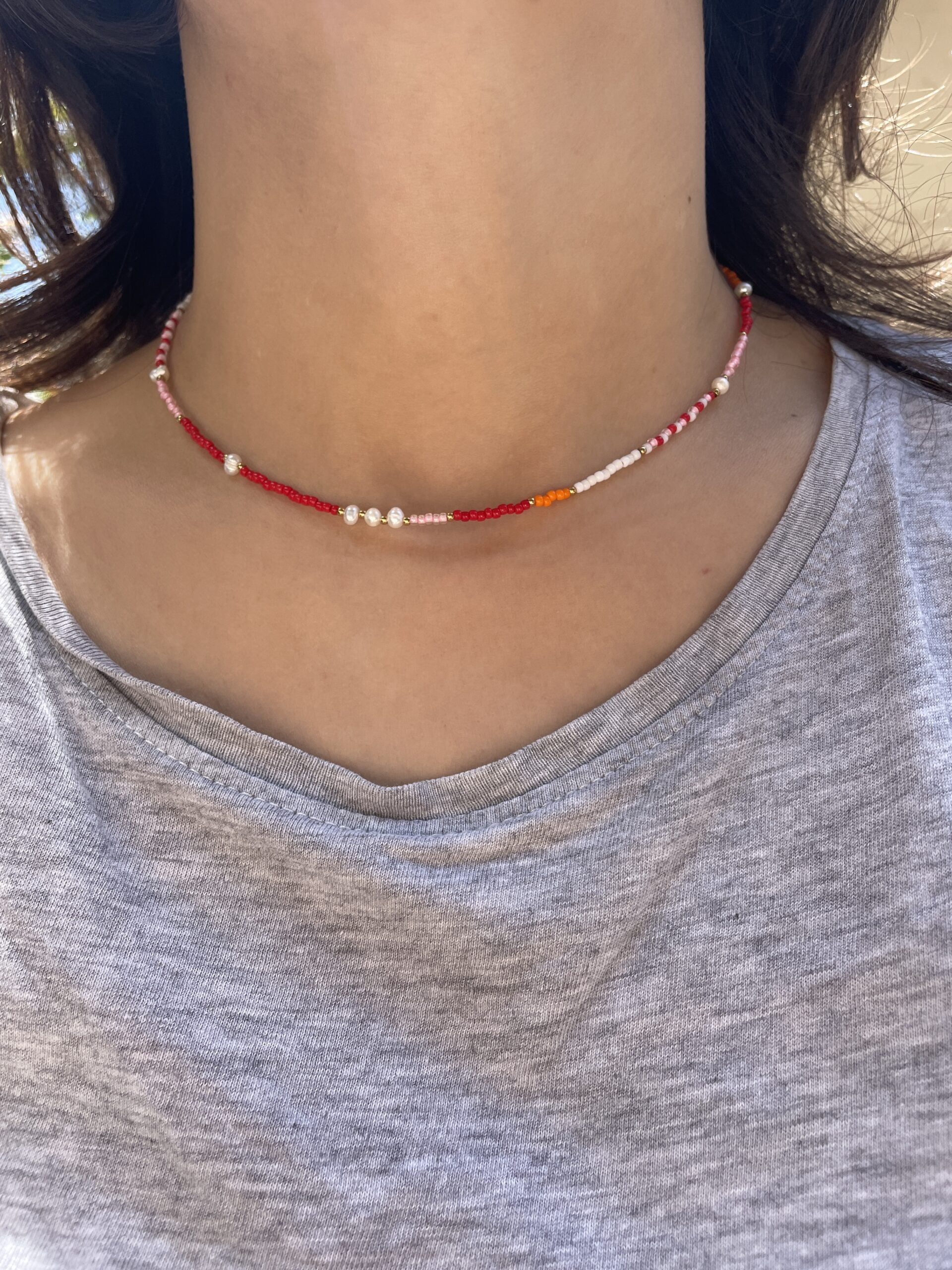 Collier Co88 France en acier inoxydable et perles, perles d'eau douce